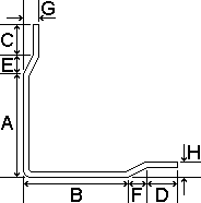 Standard shape 1 front post highlighting dimensions. Larger image available.