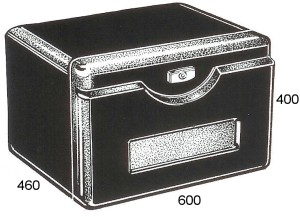 High density black polyethylene toolbox. Dimensions: 600 (W) x 400 (H) x 460 (D)