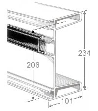 Aluminium bumper showing plastic cover.