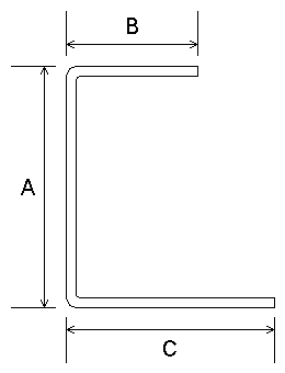 Odd leg channel section highlighting dimensions