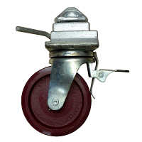 Container handling castors for moving containers.