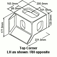 European Overland Top Corner Casting - Left Hand as Shown / Right Hand Opposite