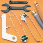 Selection of flint guns, bottle spanners and gas pipes for oxygen and acetylene. Larger image available.