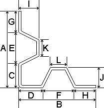 Shape 29 multi bend post highlighting dimensions. Larger image available.