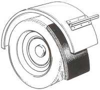 Wheel with mud flap fitted