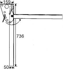 Side guard leg in extended position