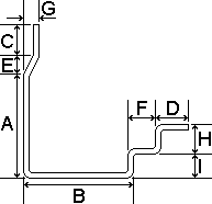 Modified shape 1a post highlighting dimensions. Larger image available.