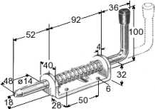 Spring bolt with security in open and closed position