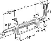 Spring bolt with security in open position