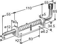 Spring bolt with security in open position