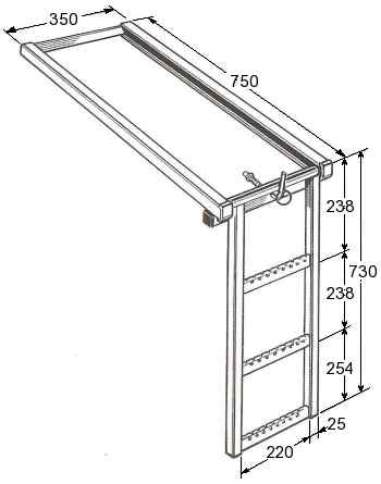 Folding step 730mm x 350mm x 750mm