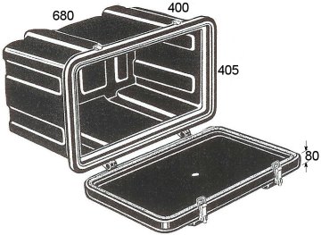 High density black polyethylene toolbox. Dimensions: 680 (W) x 405 (H) x 400 (D)