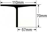 Aluminium 'T' clip - 110m x 70mm