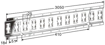 Steel track, front view